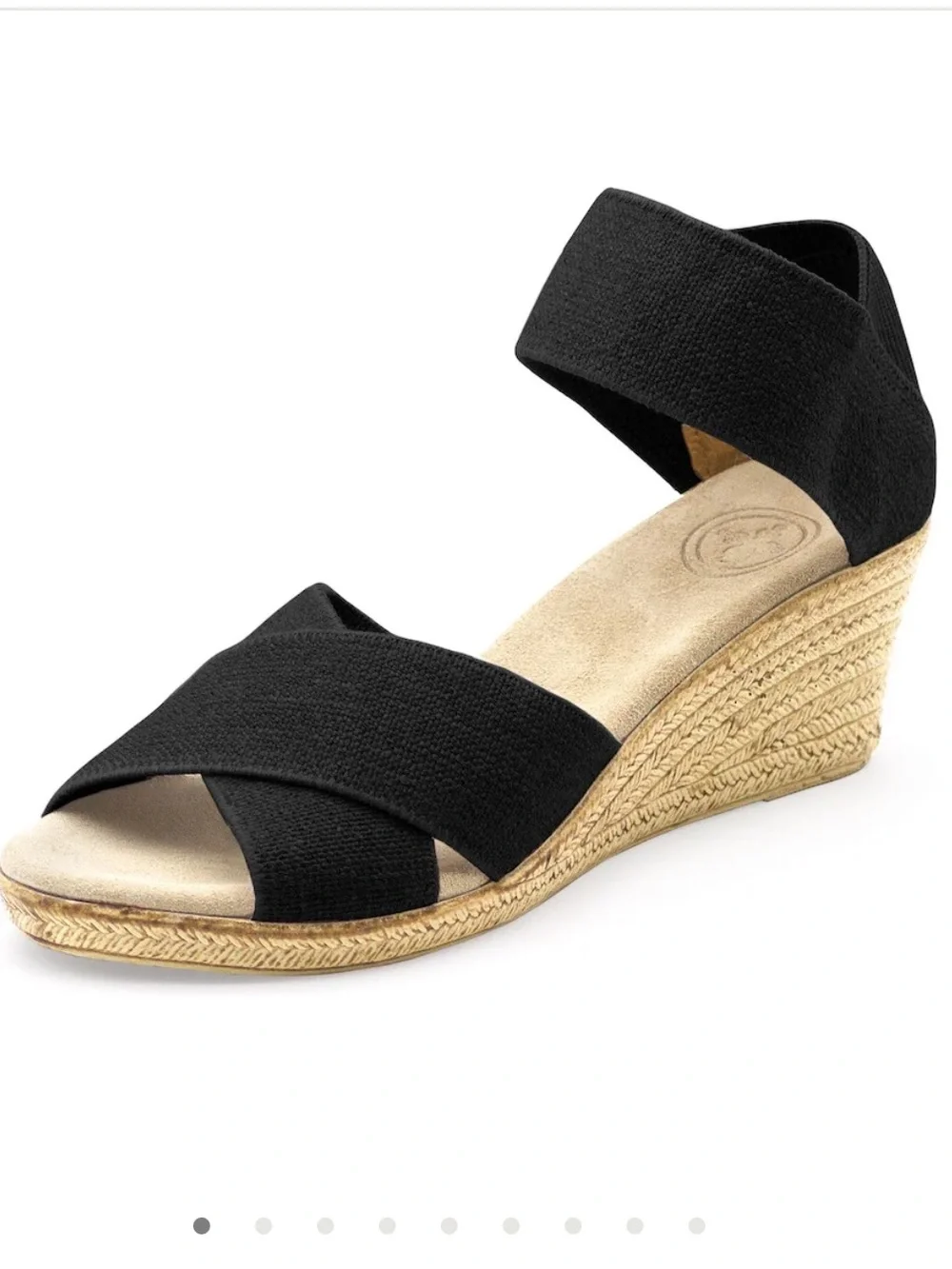 Charleston Shoe Co, Cannon Wedge Sandals, size 6, black, new in box!